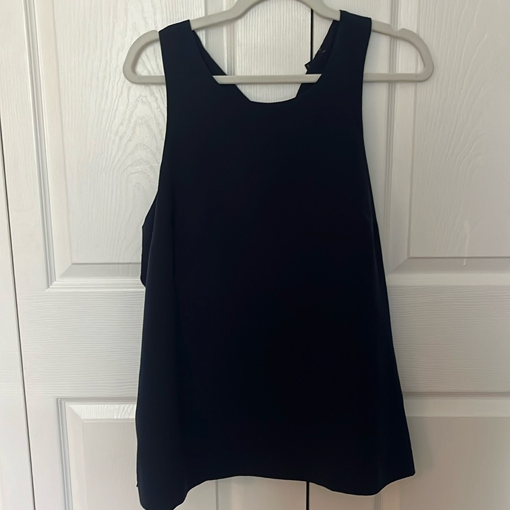 Navy blue racerback blouse